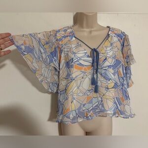 NWT Women’s Size Small Hydrangea Multi Color Print Harper Blouse By Joie